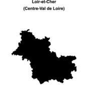 Loir-et-Cher department blank outline map vector