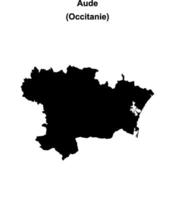 Aude department blank outline map vector
