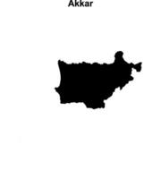 Akkar governorate blank outline map vector