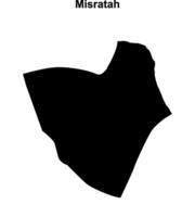 Misratah district blank outline map vector