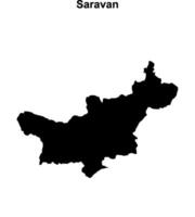 Saravan province blank outline map vector
