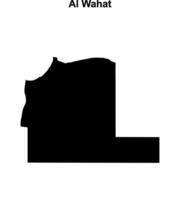 Al Wahat district blank outline map vector