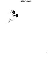 Incheon province blank outline map vector