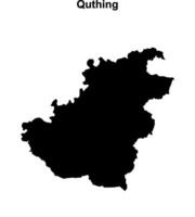 Quthing district blank outline map vector