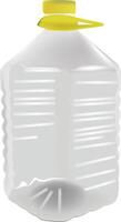 Large empty plastic bottle with yellow cap and handle vector