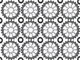 A black and white pattern with gears vector