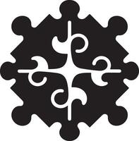 Creative Puzzle Together Icon Design vector
