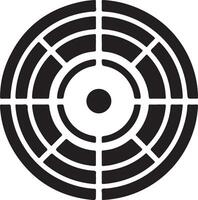 Modern Radar Icon Silhouette Graphics for Projects vector