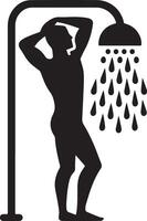 Stylish Shower Man Icon for Graphic Projects vector