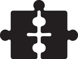 Elegant Silhouette Symbol of Puzzle Unity vector