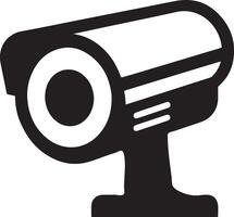 Detailed Security Camera Silhouette Illustration for Projects vector