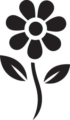 Stunning Simple Flower Silhouette Graphic Download