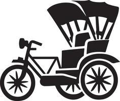 Unique Rickshaw Silhouette Art Collection vector