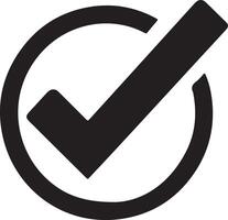 Black Check Mark in a Circle Symbol of Completion and Approval vector