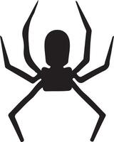 a black and white spider silhouette on a white background vector