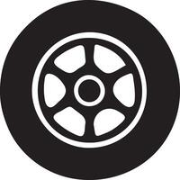 High-Quality Tire Icon Silhouette Design vector