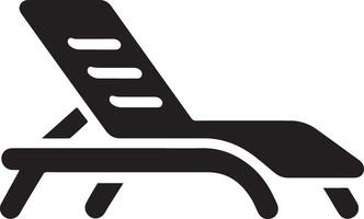Detailed Sunbed Silhouette Art Collection vector