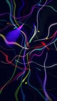 Psychedelic background with colorful wavy lines. Rippling lines of glowing vibrant rainbow colors. Full HD looping abstract vertical background animation. video