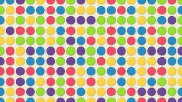 Cute polka dot pattern background in bright vibrant colors. Shiny colorful buttons effect. Full HD looping animation. video