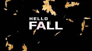 HELLO FALL TITLE WITH FALLING LEAVES BACKGROUND video