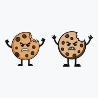 cartoon Chocolate chip cookie character vector