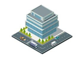 Isometric modern building vector