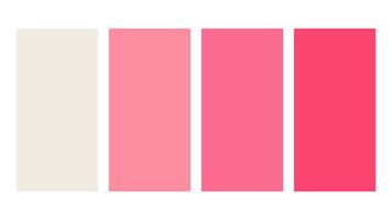 White, Pink, Hot Pink, Fuchsia color palette. Set of bright color palette combination in rgb hex. Color palette for ui ux design. Abstract illustration for your graphic design, banner, poster vector