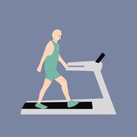 a man using a treadmill vector