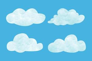 Set Of Clouds Watercolor vector