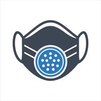 Face mask icon. FFP3 particle filtering face mask icon vector