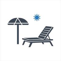 Beach icon. Summer. and glyph vector