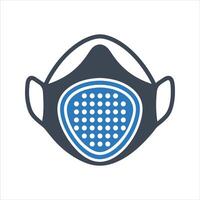 Dust mask icon. Face mask. FFP3 particle filtering face mask icon vector
