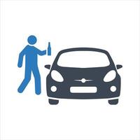 Sober driver icon. Do not drink and drive icon. Drunk man returning to his car. Drunk driving icon vector
