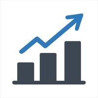 Growing graph icon. Bar chart icon vector