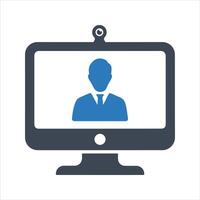 Online conversation icon. Working from home icon vector