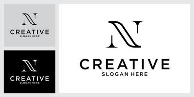Initial letter N monogram logo design vector