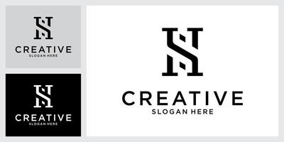 SH or HS Initial letter logo design vector