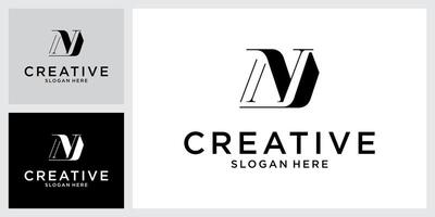 Initial letter N monogram logo design vector
