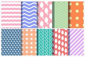 set of backgrounds aesthetic with simple and fun repeating patterns. Abstract colorful backgrounds for cards, posters, covers, banners, vector