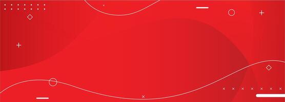 Red geometric background with wave lines vector