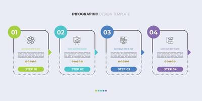 4 Step Infographic label design template with Rating design. Process steps diagram, presentations, workflow layout, banner, flow chart, info graph vector