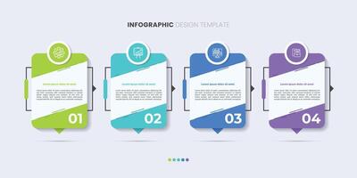 Business infographic template. 4 Step timeline journey. Process diagram, 4 options on white background, Infograph elements vector