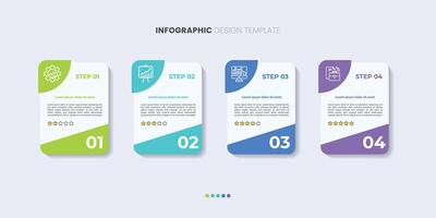4 Step Infographic label design template with Rating design. Process steps diagram, presentations, workflow layout, banner, flow chart, info graph vector