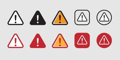 Exclamation marks. Caution alarm set, danger signs. Attention symbols. Warning and attention icons. vector