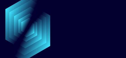 Abstract blue hexagon pattern on dark background. vector