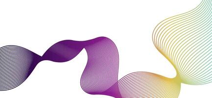 Abstract colorful gradient lines wave on white background. vector