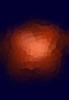 Abstract polygonal background with orange and red triangles on a dark blue backdrop. vector