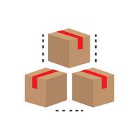 Three boxes with red tape on them vector