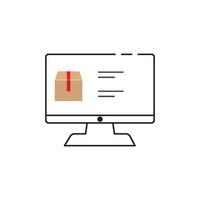 A computer screen with a box on it vector