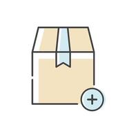 A box with a plus sign on it vector